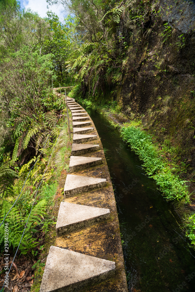 Fototapeta premium Levada with interesting designed shore