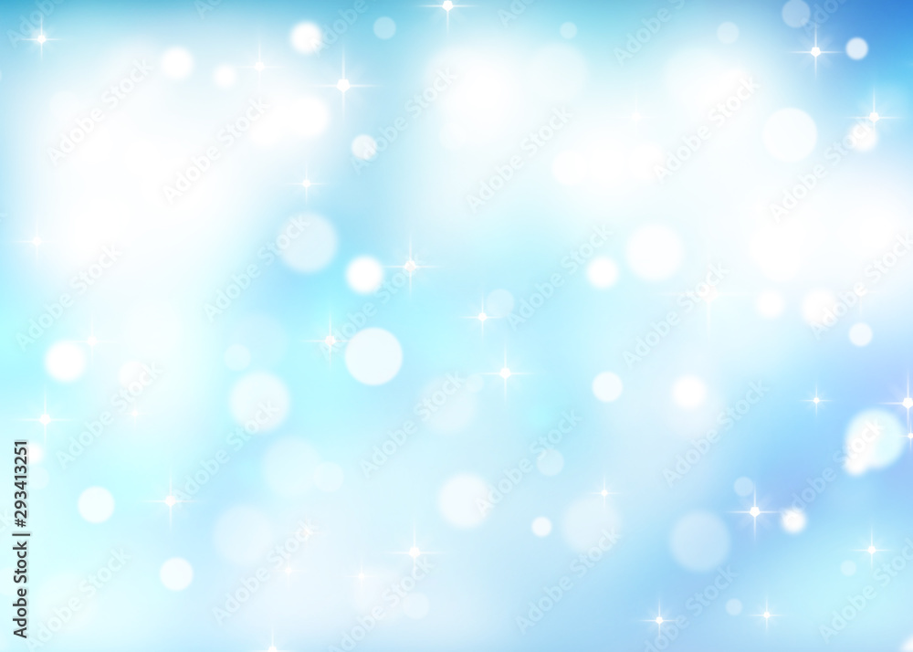 Shiny Particles On blue Background