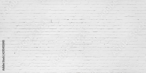 White brick wall for background or texture