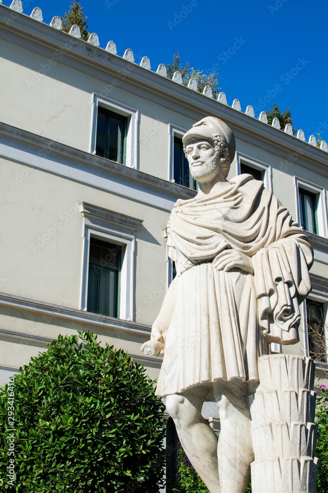 .Statue of Pericles at the City Hall of Athens.