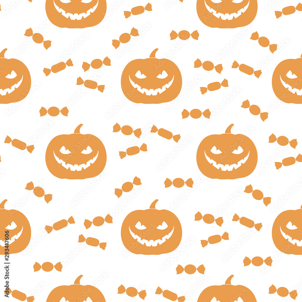 Halloween 2019 seamless pattern. Pumpkin, sweets. Halloween 2019 seamless pattern. Pumpkin, sweets.