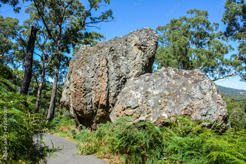 Boulders near Hanging Rock geological formation in Australia. Boulders near Hanging Rock geological formation in Australia.