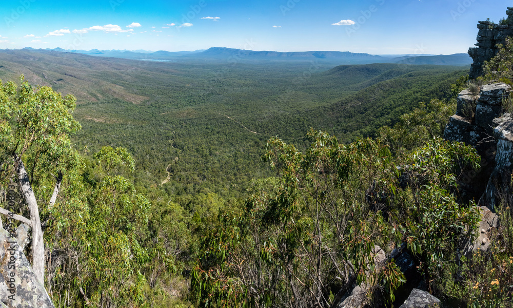 View over Victoria Valley and Lake Wartook from Reed Lookout in the Grampians region of Victoria, Australia. View over Victoria Valley and Lake Wartook from Reed Lookout in the Grampians region of Victoria, Australia.