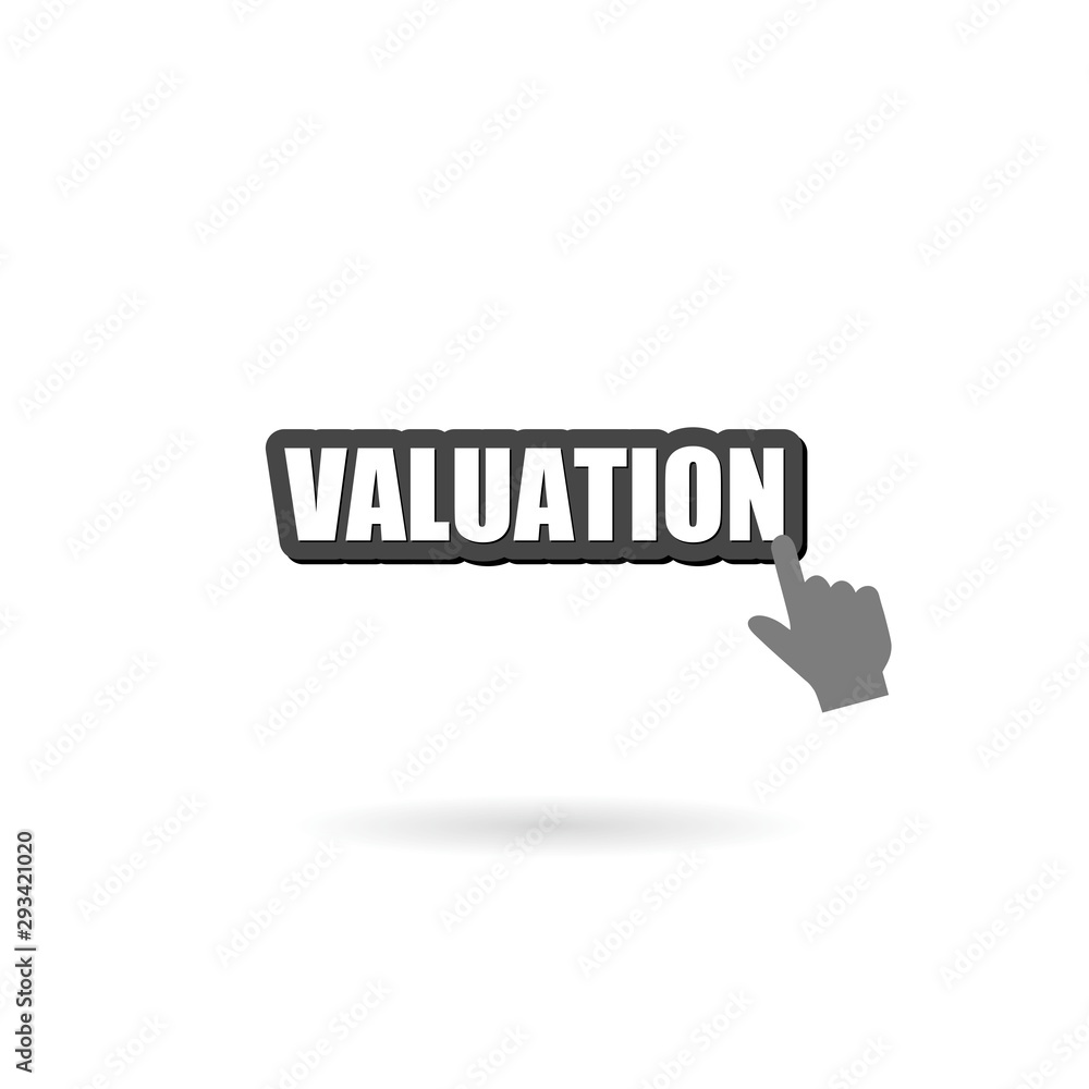 Valuation word button isolated on white background Valuation word button isolated on white background