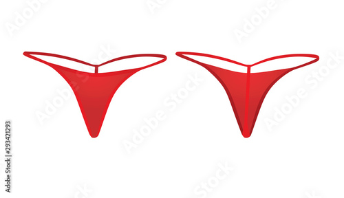 Red woman tong. vector illustration