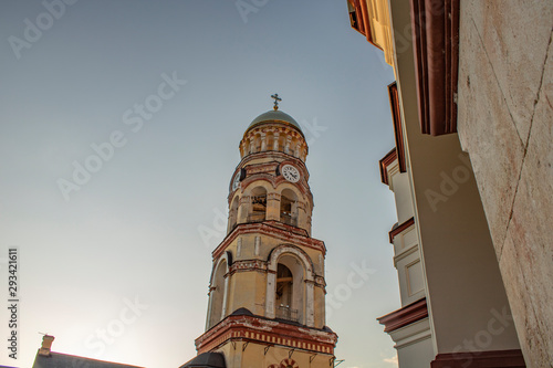 The bell tower of the monastery in the New Athos of Abkhazia on the Black Sea co Fototapet