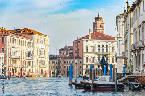 Venice, old palaces at the waterfront of the Grand Canal