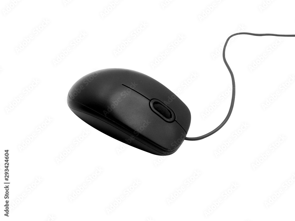 Black computer mouse isolated on white background. Clipping Path Black computer mouse isolated on white background. Clipping Path