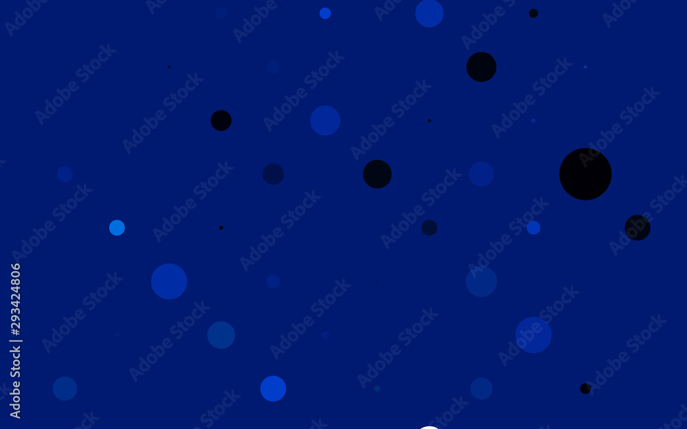 Light BLUE vector template with circles. Glitter abstract illustration with blurred drops of rain. Pattern of water, rain drops.