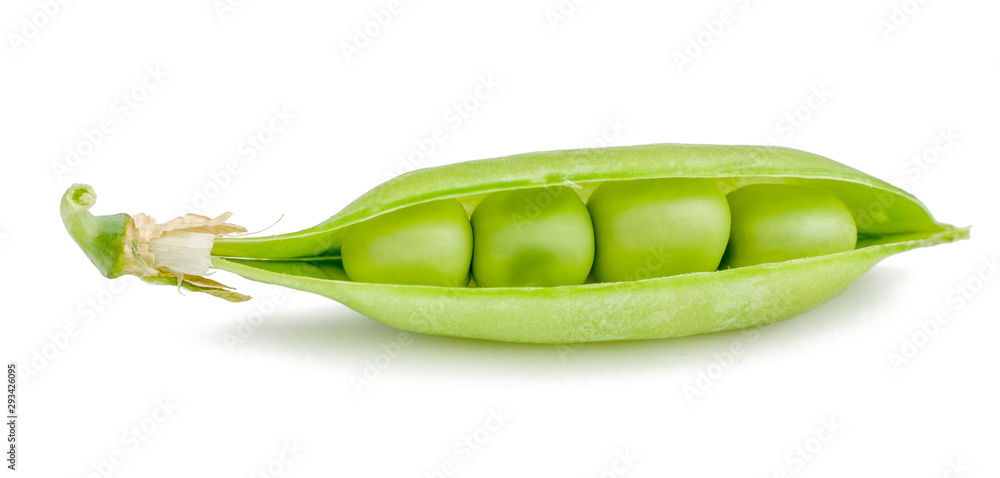 Green peas in the pod isolated on white Green peas in the pod isolated on white