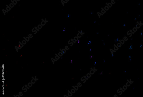 Dark Blue, Red vector pattern with music elements.
