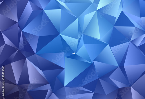 Dark BLUE vector blurry triangle template.