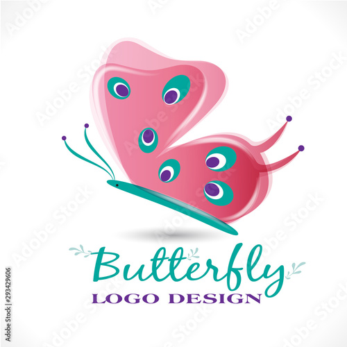 Butterfly beautiful graphic id card logo design vector