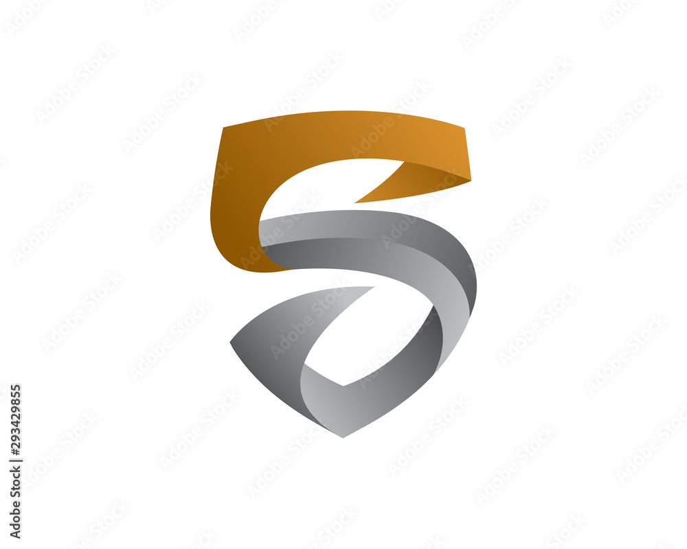 Letter S shield logo symbol or icon template