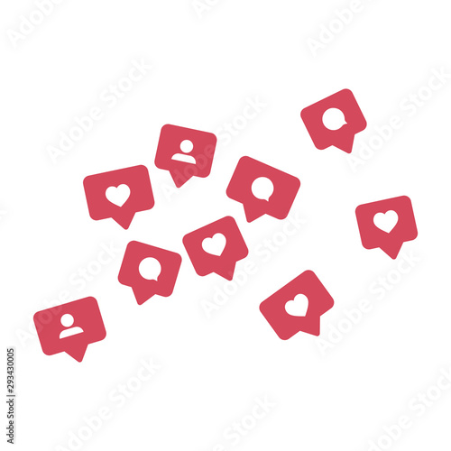 Like icon vector. Comment icon vector. Follower icon vector. Social media. Social network. Notification Icon.