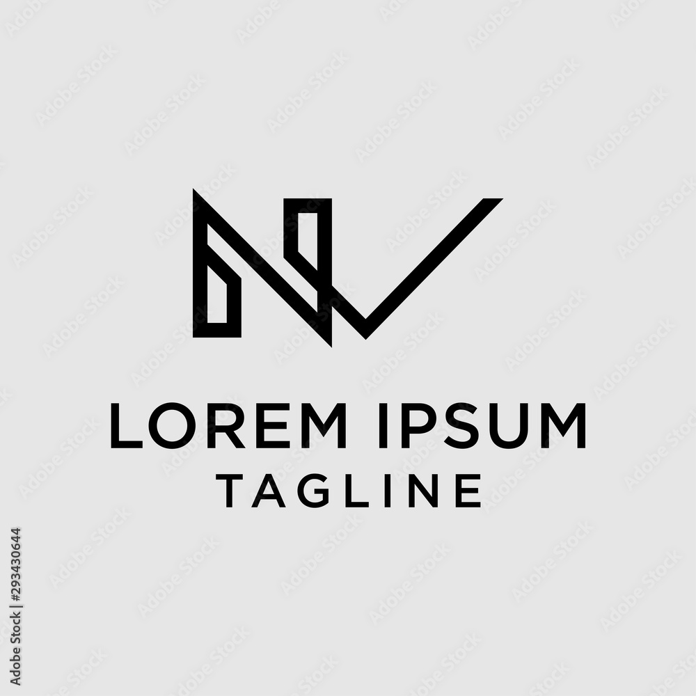 initial letter logo NV, VN logo template initial letter logo NV, VN logo template