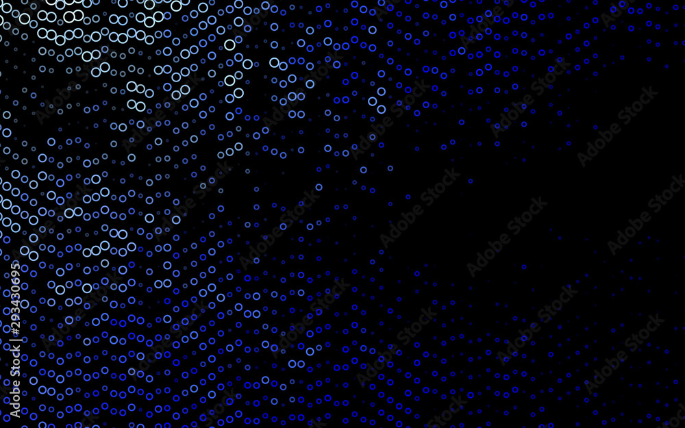 Dark BLUE vector texture with disks. Beautiful colored illustration with blurred circles in nature style. Design for business adverts.