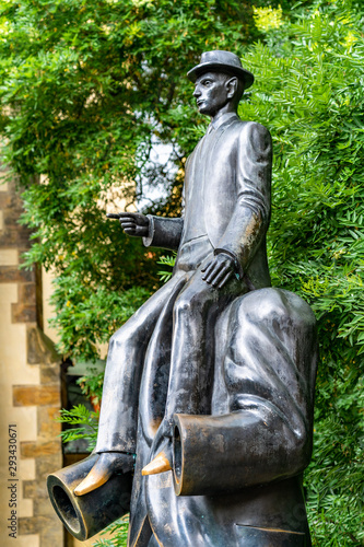 Franz Kafka Monument on Prague in Czech Republic.