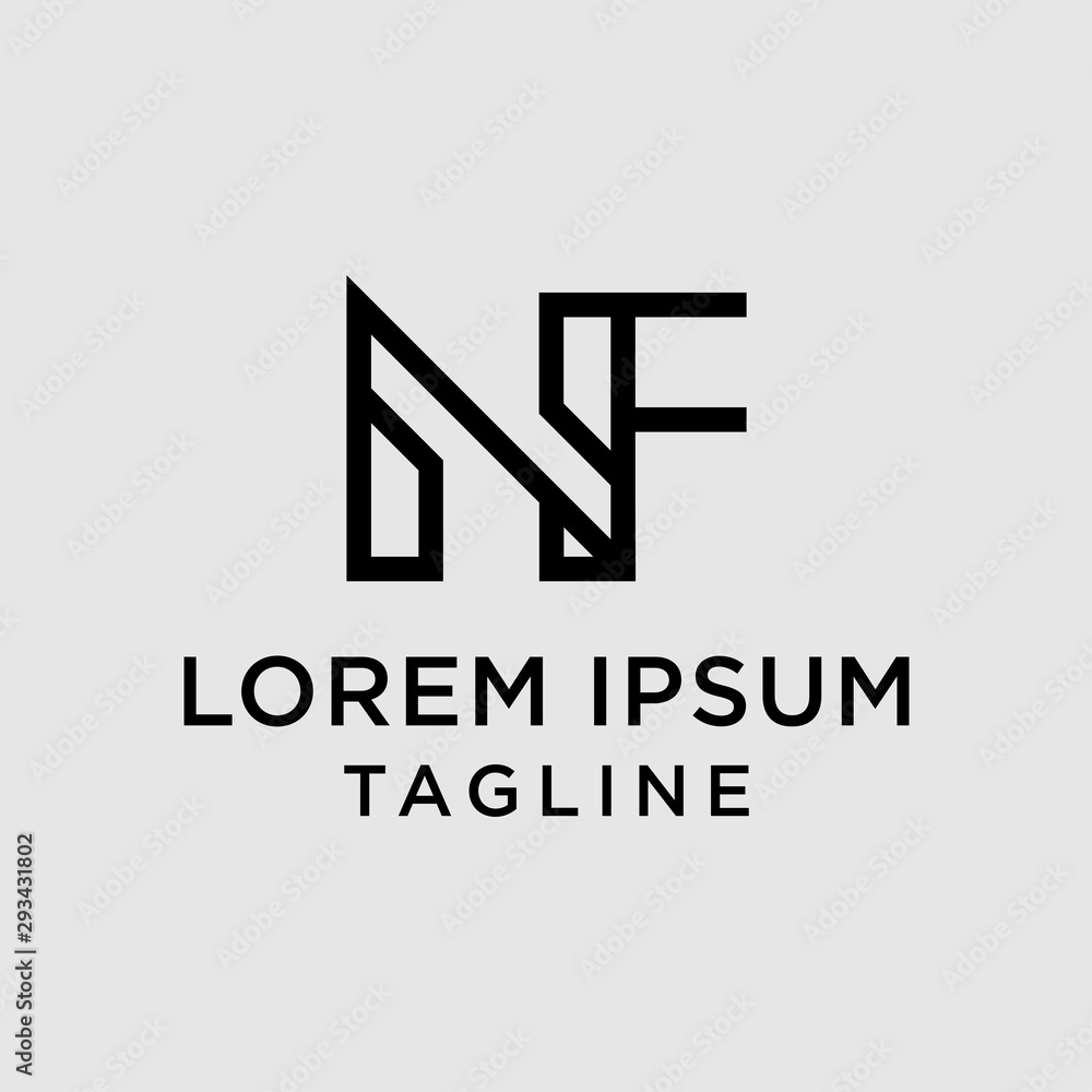 initial letter logo NF, FN logo template initial letter logo NF, FN logo template