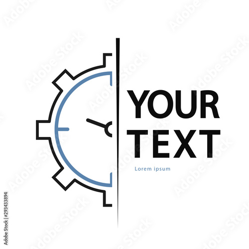 clock logo , time outline icon for app web logo banner poster icon - Vector 