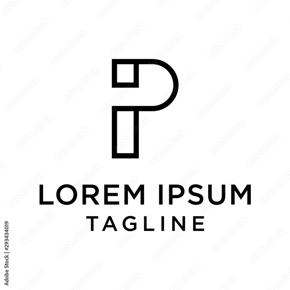 initial letter logo PI, IP logo template initial letter logo PI, IP logo template