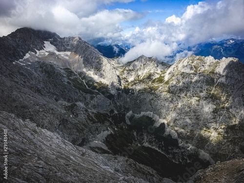 Berge Alpen Klettern Landschaft Bayern Herbst Wolken Gipfel