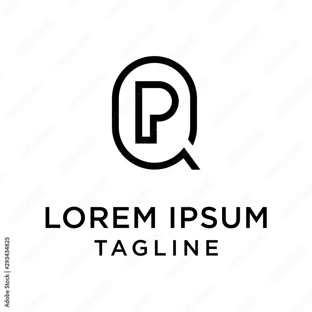 initial letter logo QP, PQ logo template initial letter logo QP, PQ logo template