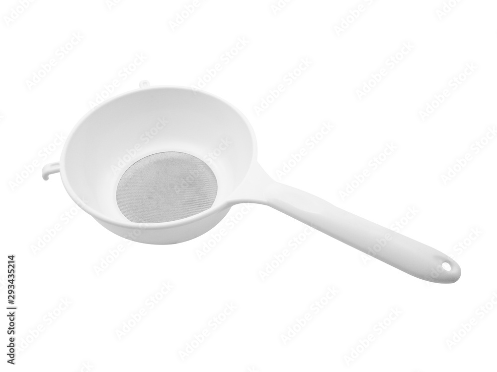 Plastic sieve isolated on white background. Clipping Path Plastic sieve isolated on white background. Clipping Path