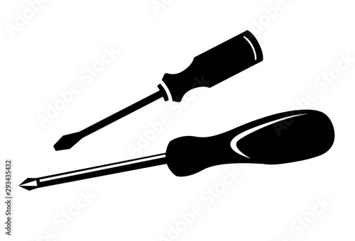 Screwdriver icon in trendy flat style isolated on white background. Screw driver symbol for web site design.