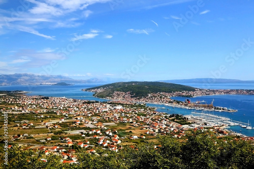 Aerial view of town Trogir and island Ciovo, near Split, Croatia. © jelena990