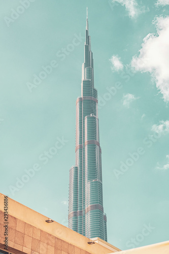 Fotografering Architectual view of Burj Khalifa in Dubai downtown