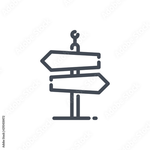 Signpost line icon. Road sign vector outline sign.