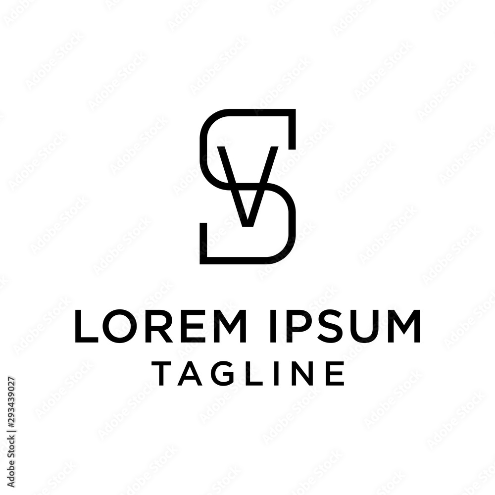 initial letter logo SV, VS, logo template initial letter logo SV, VS, logo template