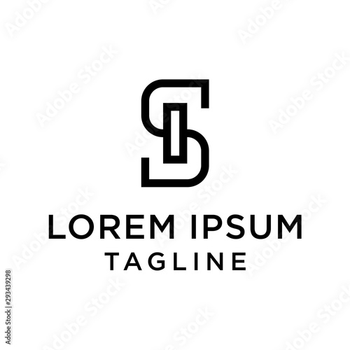 initial letter logo SI, IS, logo template