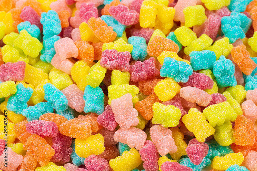 Jelly sweats bears background. Top view. Jelly sweats bears background. Top view.