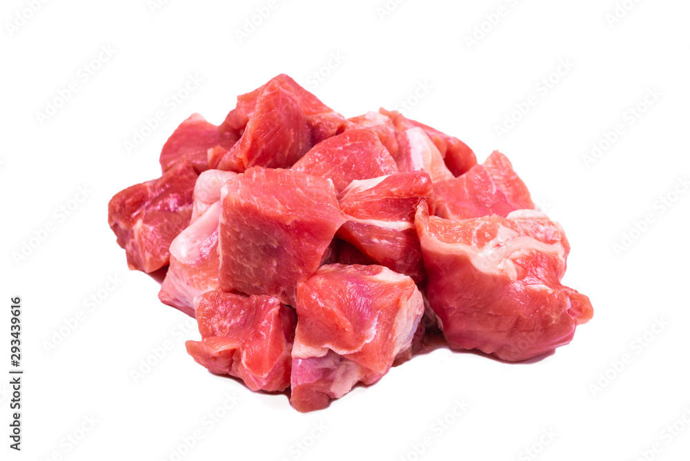 Obraz premium Fresh raw pork pieces isolated.