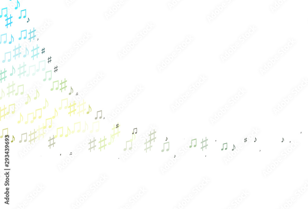 Light Blue, Yellow vector pattern with music elements.