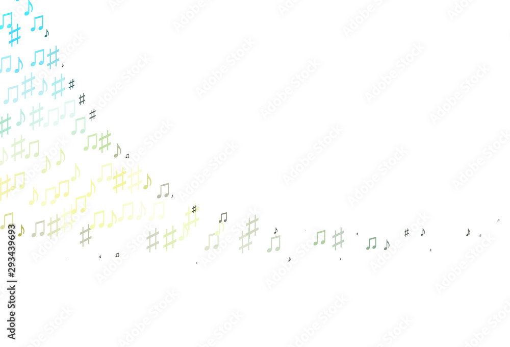 Light Blue, Yellow vector pattern with music elements. Light Blue, Yellow vector pattern with music elements.