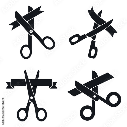 Launch event icons set. Simple set of launch event vector icons for web design on white background