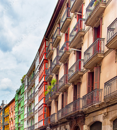Houses in the old town of Bilbao, Spain