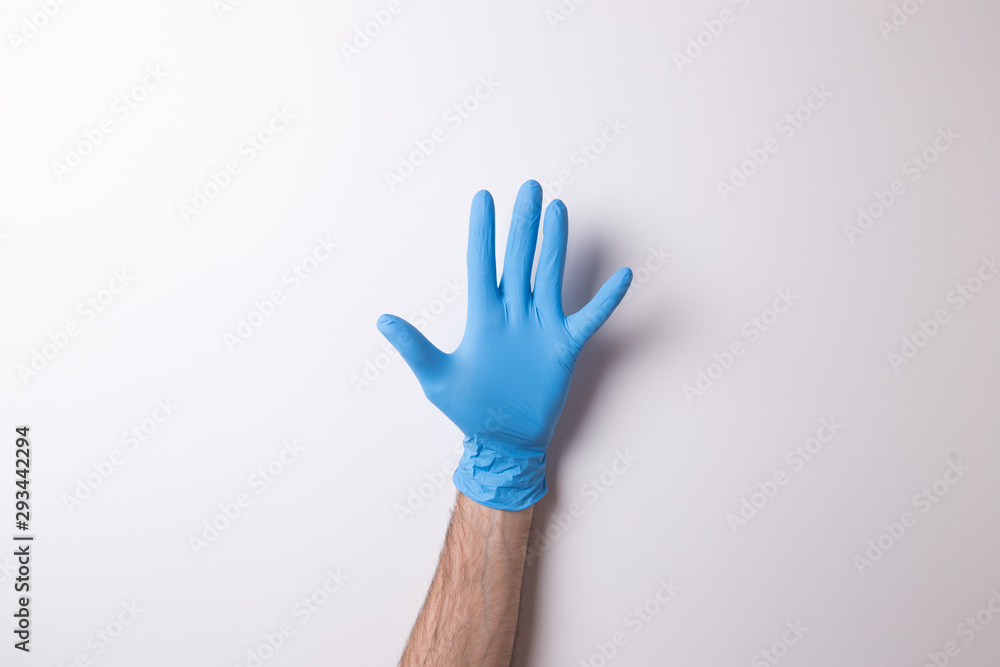 \hand in glove, on white background \hand in glove, on white background