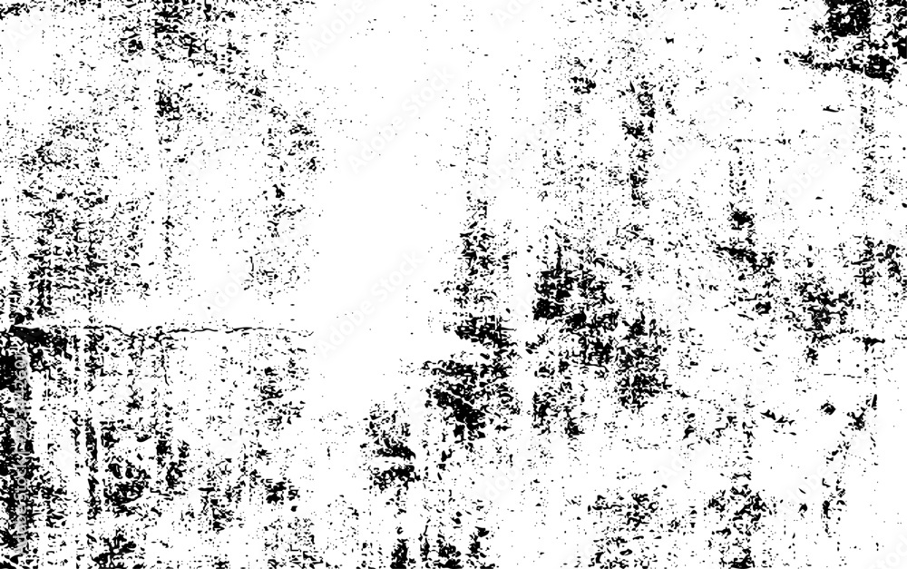 © Nadejda - Monochrome texture composed of irregular graphic elements. Distressed uneven grunge background. Abstract vector illustration. Overlay for interesting effect and depth. Isolated on white background.