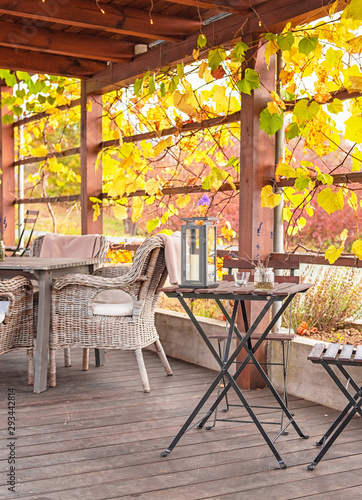 Restaurant with pumpkins in...