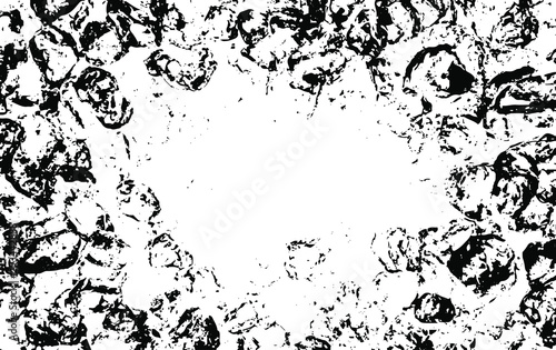 Wallpaper Mural Monochrome texture composed of irregular graphic elements. Distressed uneven grunge background. Abstract vector illustration. Overlay for interesting effect and depth. Isolated on white background. Torontodigital.ca