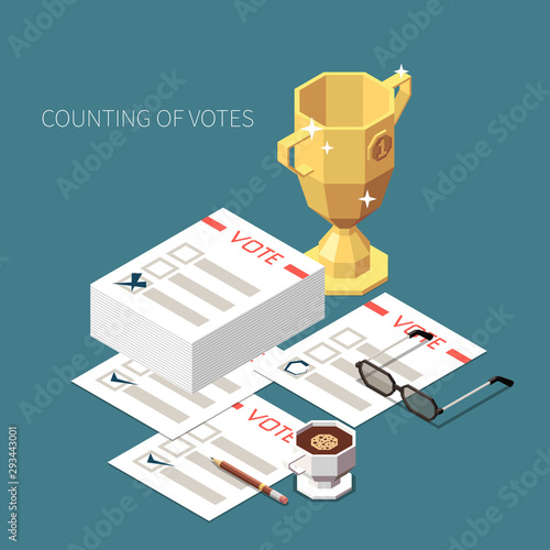 Counting Of Votes Isometric Background