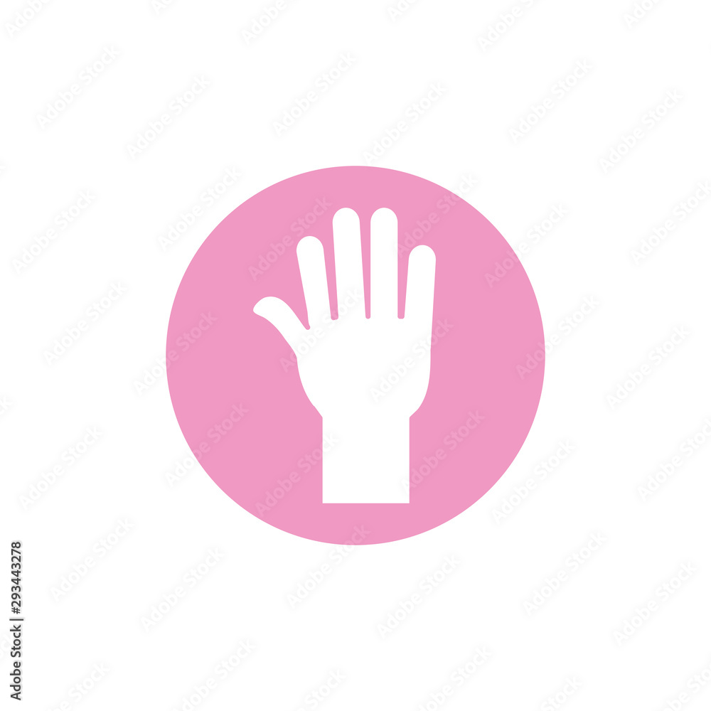 hand breast cancer awareness icon hand breast cancer awareness icon