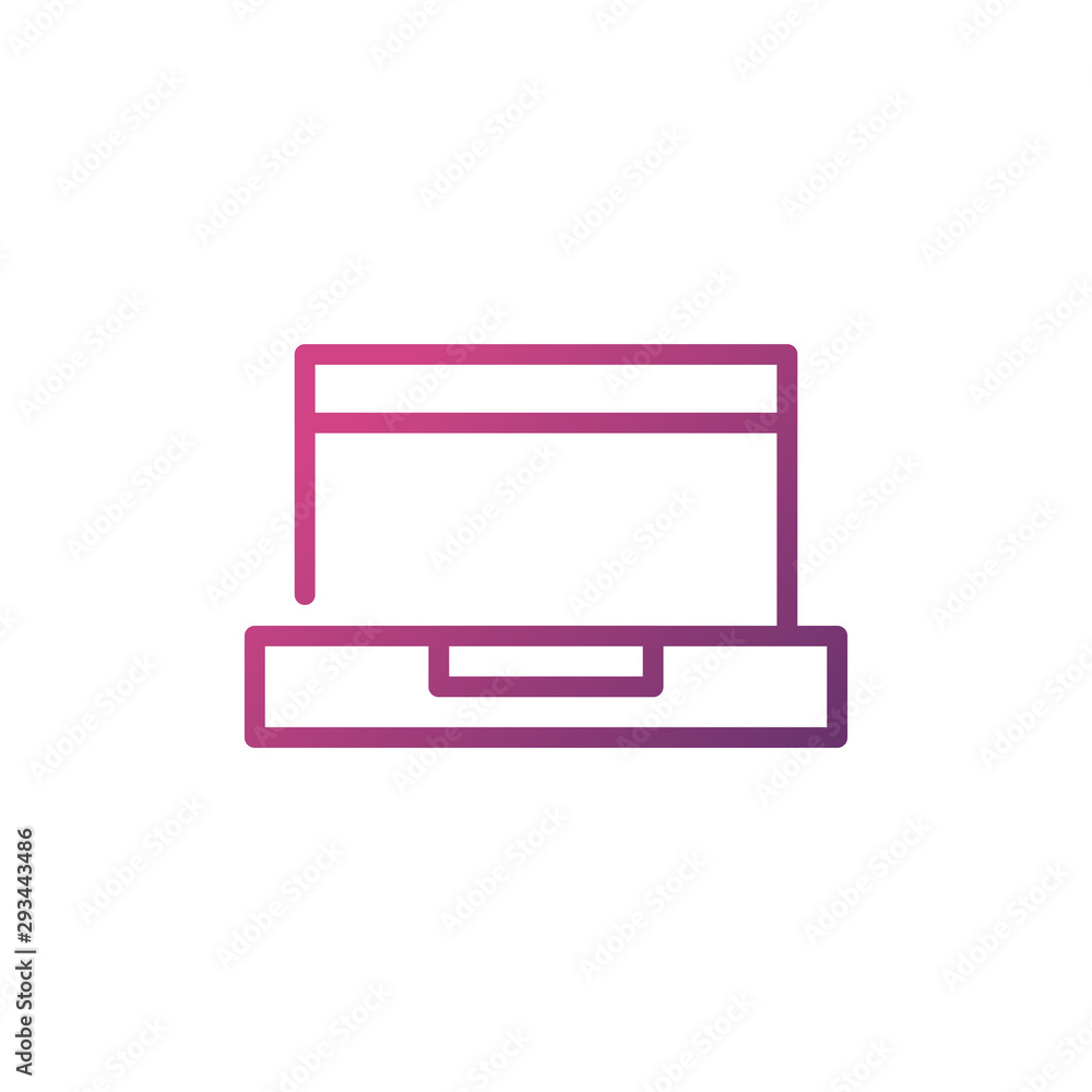 laptop computer network social media icon line laptop computer network social media icon line