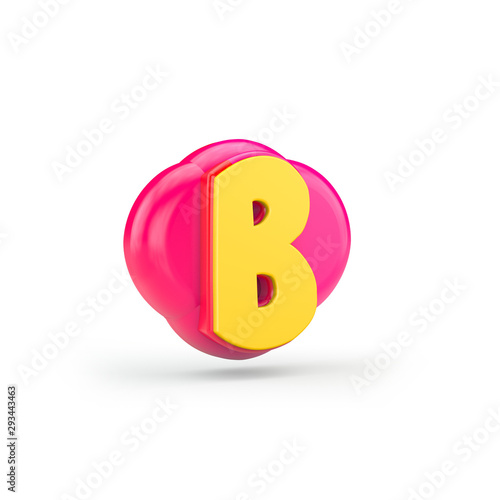 Cartoon yellow letter B