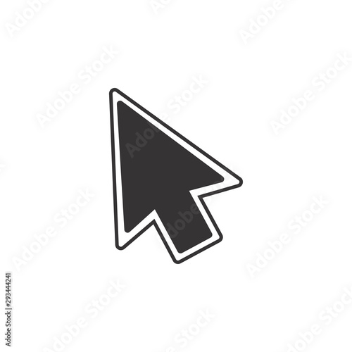 Pointer Icon Vector. Computer Mouse Click Pointer Cursor Arrow Flat Icon For Apps And Websites