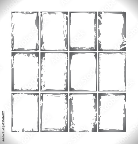 Grunge Frames Collection. Monochrome gradient Design elements
